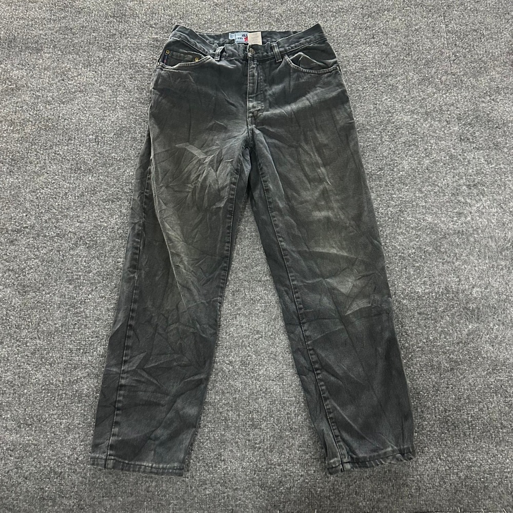 Les Copains Jeans Mens Size 33 Black Straight Leg Faded Denim Made in Italy